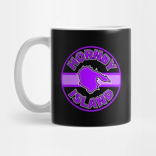 Hornby Island, BC Round Text in Bright Purple - Violet - Hornby Island Mug